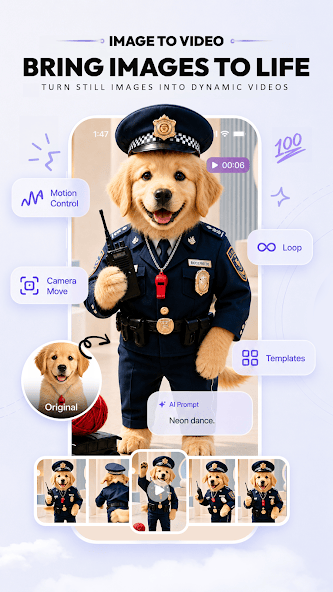 vivago.ai pet image to video example